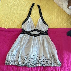 Bebe Halter Top brown, black and cream Size small